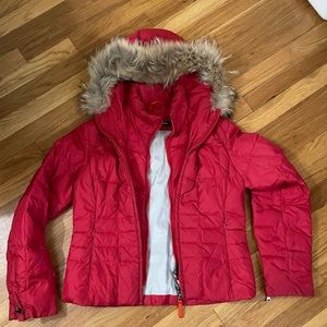Andrew Marc New York Double Zipper Red Jacket Size S